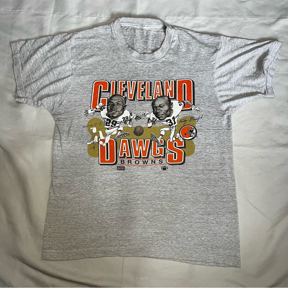 Vintage 80's Cleveland Browns DAWG POUND Screen Stars Men Sport grey Size UNK